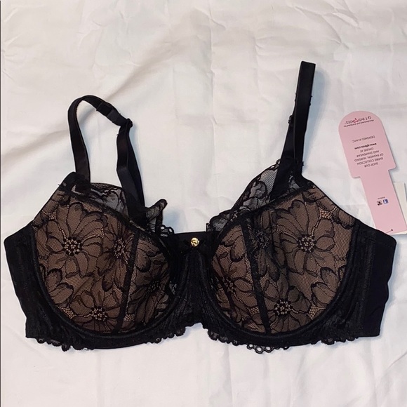 Creme Bralee Other - Creme Bralee Floral Lace Half-Cup Padded Bra 44C